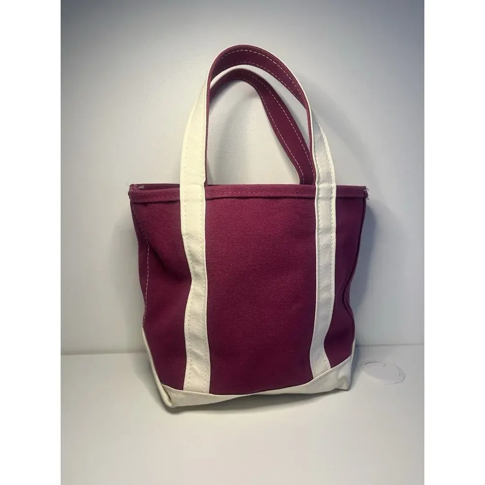 Vintage L.L. Bean Boat & Tote Two Tone Purple Wine RARE Made in USA EUC 90s VTG